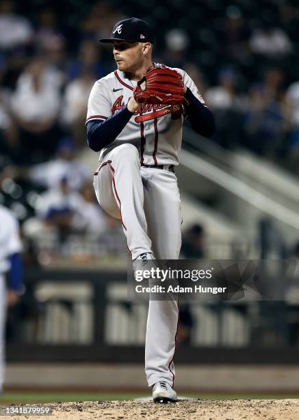 Sean Newcomb of the Atlanta Braves pitches in the sixth inning against the New York Mets during game two of a doubleheader at Citi Field on July 26,...