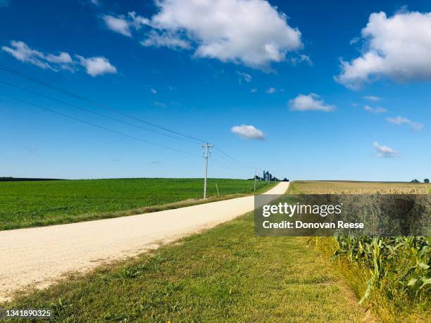 minnesota farm scene. agriculture - red barn corn field stock pictures, royalty-free photos & images