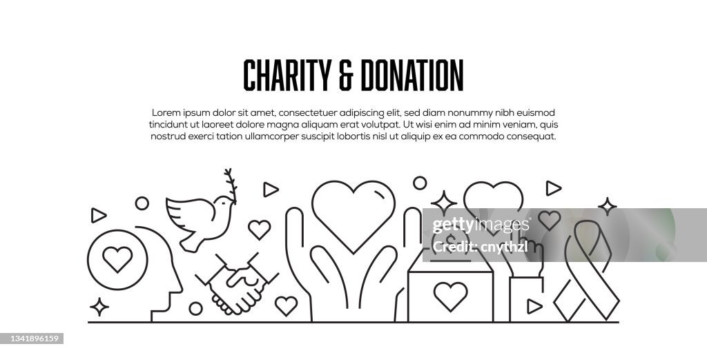 Charity and Donation Related Modern Line Style Banner Design