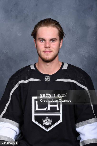 Samuel Fagemo of the Los Angeles Kings poses for his official headshot for the 2021-2022 season on September 15, 2021 at the Toyota Sports...