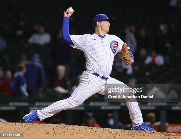 Michael Rucker Chicago Michael Rucker of the Chicago Cubs pitches against the Minnesota ...