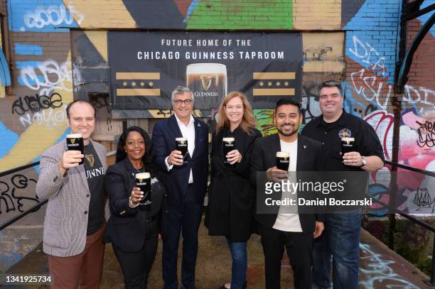 Hakan Kulturlu, Danielle Robinson, Nuno Teles, Allison Miller, Jay Sethi, and Michael Donilon attend as Guinness announces the future home of the...