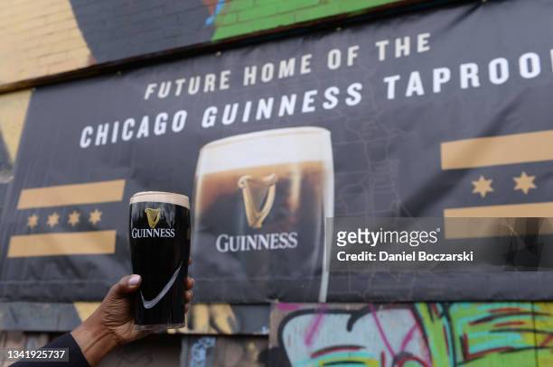 View of atmosphere as Guinness announces the future home of the Chicago Guinness Taproom on September 22, 2021 in Chicago, Illinois.