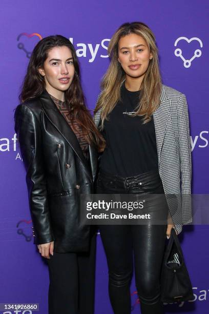 Nadine Hermez and Montana Brown celebrate the launch of the sexual wellness brand iPlaySafe App at a VIP party at The Mandrake Hotel on September 22,...