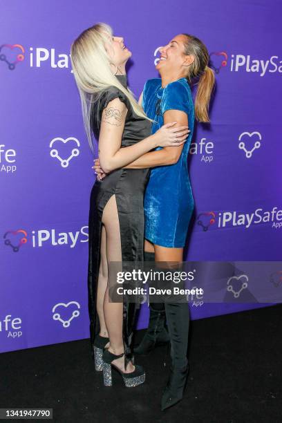 Lottie Moss and Laura Pradelska celebrate the launch of the sexual wellness brand iPlaySafe App at a VIP party at The Mandrake Hotel on September 22,...