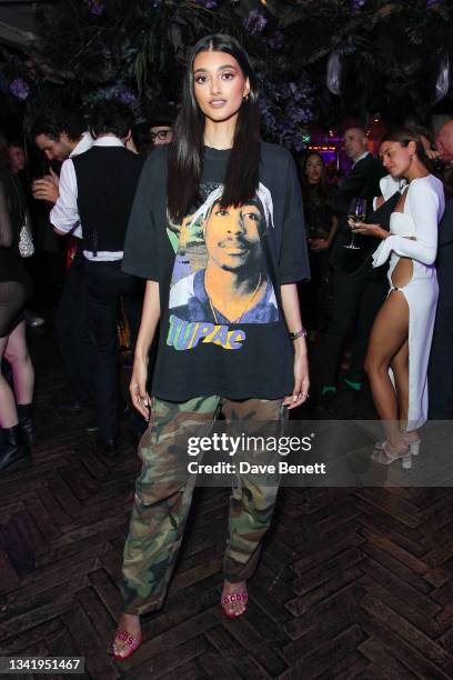 Neelam Gill celebrates the launch of the sexual wellness brand iPlaySafe App at a VIP party at The Mandrake Hotel on September 22, 2021 in London,...