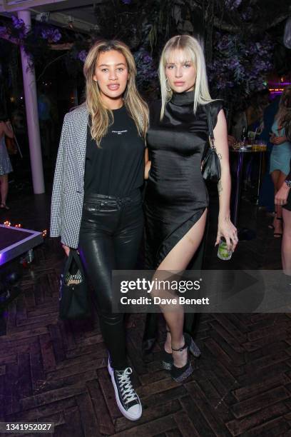 Montana Brown and Lottie Moss celebrate the launch of the sexual wellness brand iPlaySafe App at a VIP party at The Mandrake Hotel on September 22,...