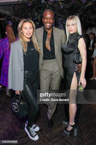 Montana Brown, Vas J Morgan and Lottie Moss celebrate the launch of the sexual wellness brand iPlaySafe App at a VIP party at The Mandrake Hotel on...
