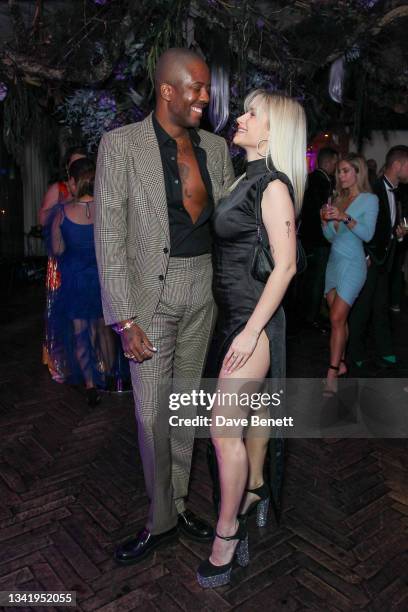 Vas J Morgan and Lottie Moss celebrate the launch of the sexual wellness brand iPlaySafe App at a VIP party at The Mandrake Hotel on September 22,...