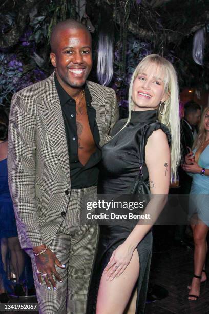 Vas J Morgan and Lottie Moss celebrate the launch of the sexual wellness brand iPlaySafe App at a VIP party at The Mandrake Hotel on September 22,...