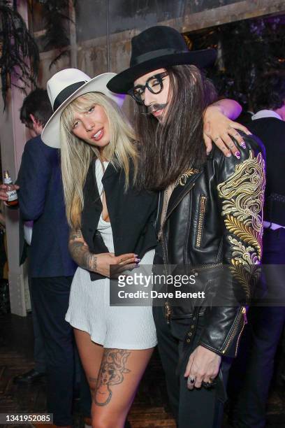 Corrn Betts and Joshua Kane celebrate the launch of the sexual wellness brand iPlaySafe App at a VIP party at The Mandrake Hotel on September 22,...