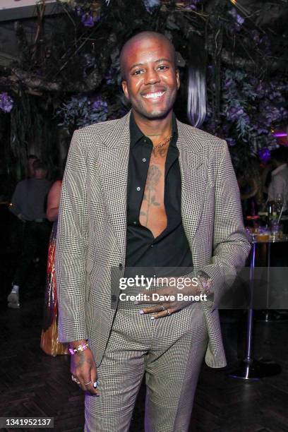 Vas J Morgan celebrates the launch of the sexual wellness brand iPlaySafe App at a VIP party at The Mandrake Hotel on September 22, 2021 in London,...