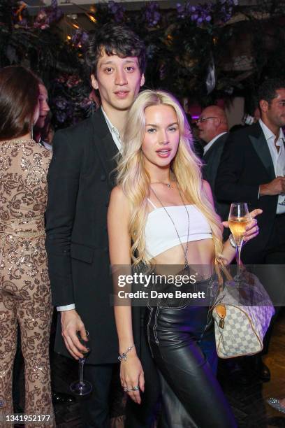 Luke Raptor and Sarah Lovegrove celebrate the launch of the sexual wellness brand iPlaySafe App at a VIP party at The Mandrake Hotel on September 22,...