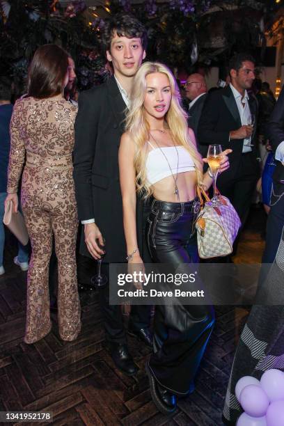 Luke Raptor and Sarah Lovegrove celebrate the launch of the sexual wellness brand iPlaySafe App at a VIP party at The Mandrake Hotel on September 22,...