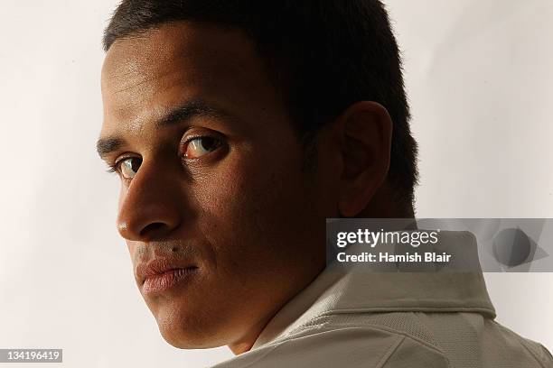 Usman Khawaja poses during an Australian cricket player portrait session at the Mantra Hotel on November 28, 2011 in Brisbane, Australia.