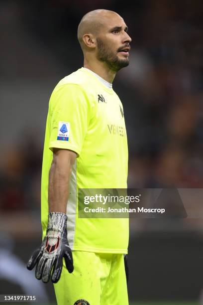 Niki Maenpaa of Venezia FC during the Serie A match between AC Milan and Venezia FC at Stadio Giuseppe Meazza on September 22, 2021 in Milan, Italy.