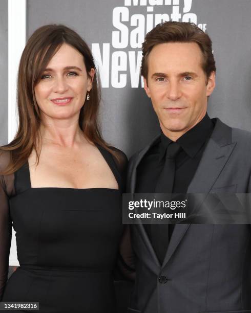 Emily Mortimer and Alessandro Nivola attend the premiere of "The Many Saints of Newark" at Beacon Theatre on September 22, 2021 in New York City.