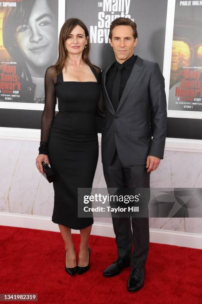 Emily Mortimer and Alessandro Nivola attend the premiere of "The Many Saints of Newark" at Beacon Theatre on September 22, 2021 in New York City.