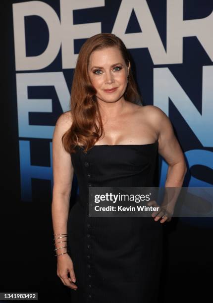 Amy Adams attends the "Dear Evan Hansen" premiere at Walt Disney Concert Hall on September 22, 2021 in Los Angeles, California.