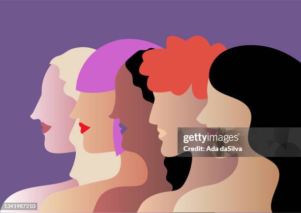 unique people side view image - femininity masculinity stock illustrations