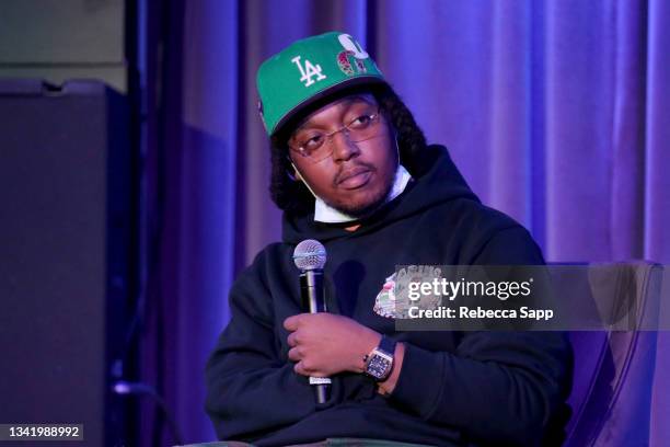 Takeoff of Migos onstage at A Conversation with Migos at The GRAMMY Museum on September 22, 2021 in Los Angeles, California.