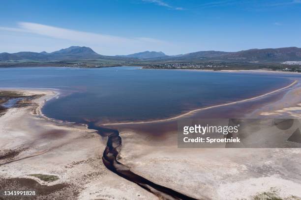 high view of rooisand estuary, kleinmond - overberg stock pictures, royalty-free photos & images