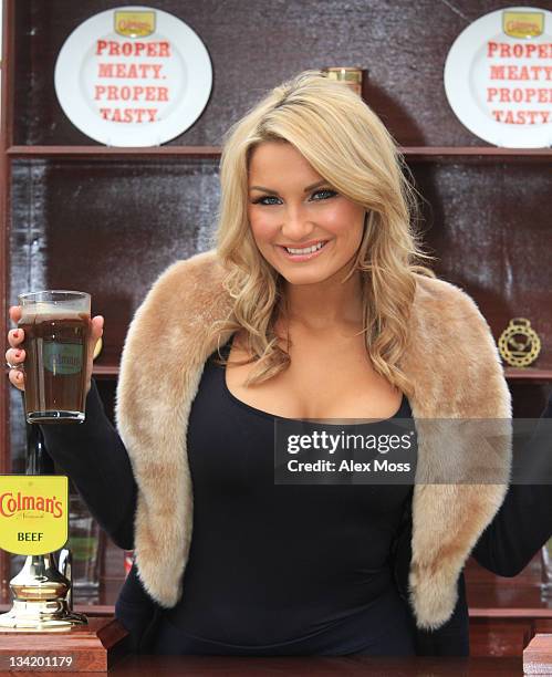 Essex reality star Sam Faires opens the very first gravy bar to mark the launch of coleman's new instant gravy paste on November 28, 2011 in London,...