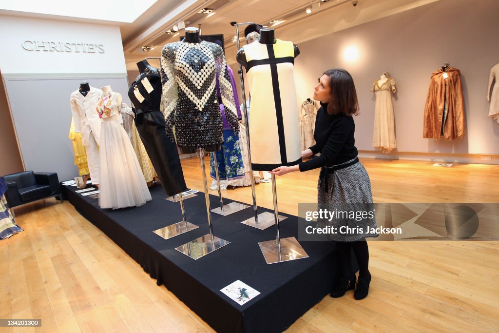 Christie's Displays 20th Century Couture Dresses And Historical Costumes Ahead Of Their Fashion Auction