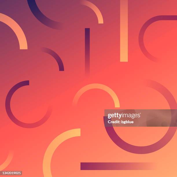 abstract design with geometric shapes - trendy red gradient - zen circle pattern stock illustrations