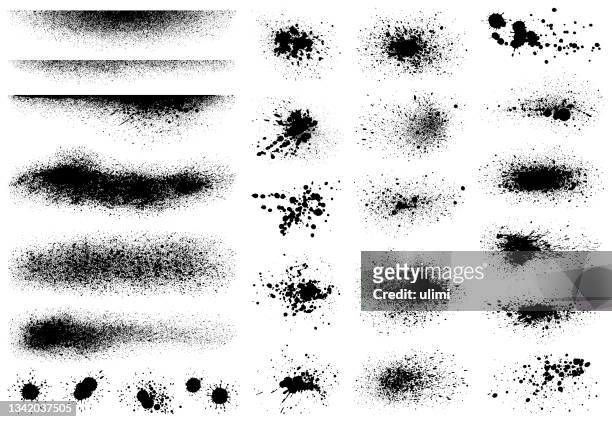 black paint splatters - dirty stock illustrations