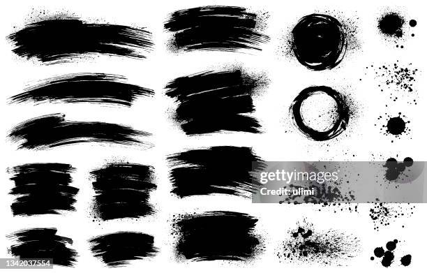 black paint backgrounds and splatters - spraying stock illustrations