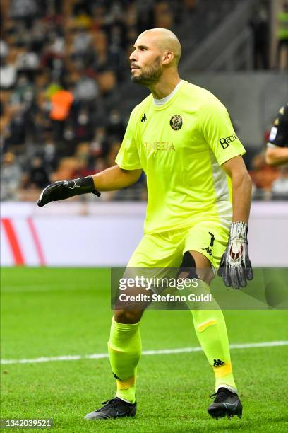 Niki Maenpaa of Venezia FC during the Serie A match between AC Milan and Venezia FC at Stadio Giuseppe Meazza on September 22, 2021 in Milan, Italy.