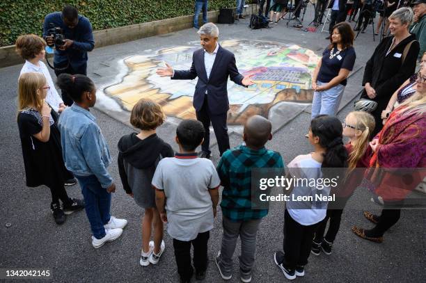 Mayor of London Sadiq Khan speaks to pupils ahead of a photocall at Prior Weston primary school before delivering a speech on his plans to tackle...