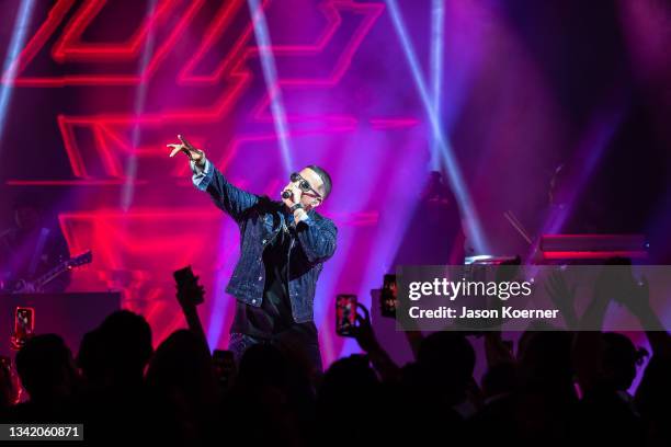 Daddy Yankee performs onstage during Billboard Latin Music Week 2021 at Faena Theater on September 22, 2021 in Miami Beach, Florida.