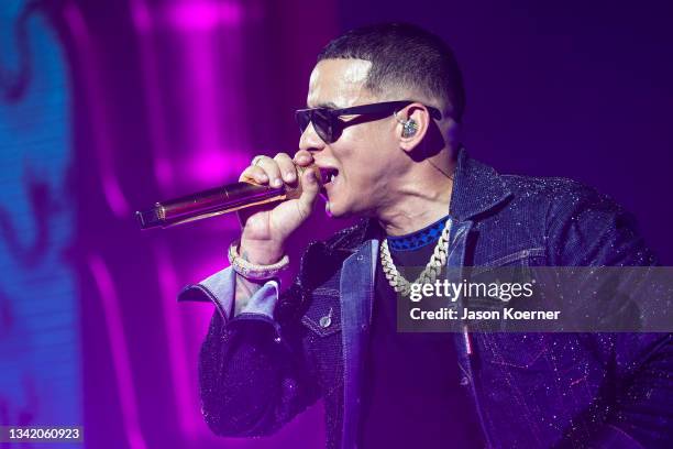 Daddy Yankee performs onstage during Billboard Latin Music Week 2021 at Faena Theater on September 22, 2021 in Miami Beach, Florida.