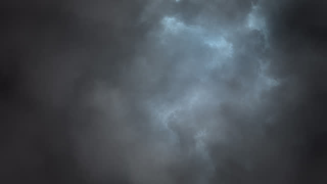 Animation of lightening and clouds over stormy sky