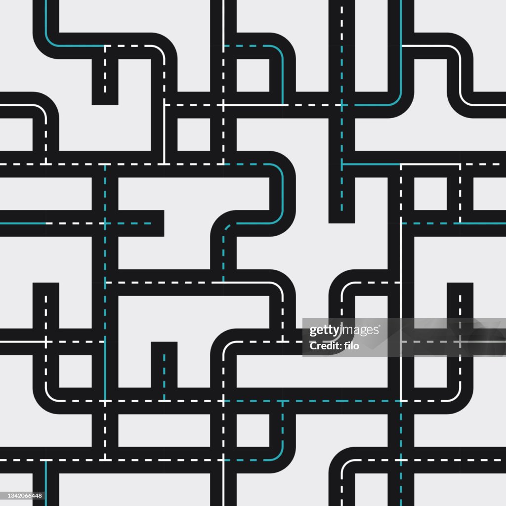 Map Background Driving Seamless Road Driving Street Background Pattern High-Res Vector Graphic ...