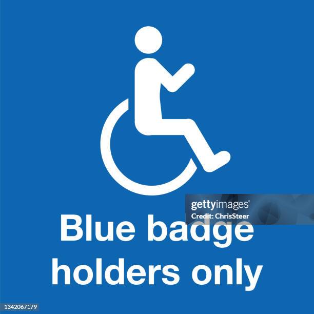 disable blue badge holder - equal opportunity employer stock illustrations