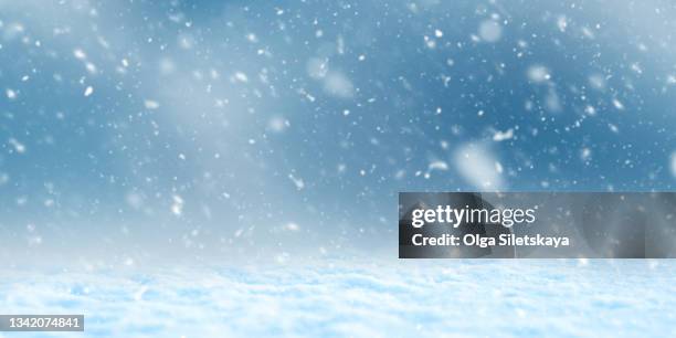 snowy land during snowfall - schneesturm stock-fotos und bilder