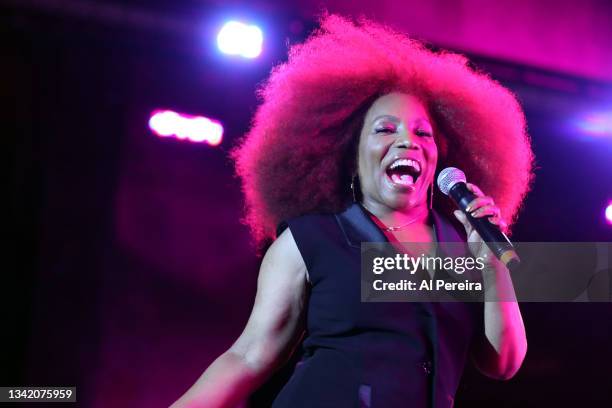 Stephanie Mills performs at "Club Quarantine Live--D-Nice And Special Guests" as part of the Celebrate Brooklyn! festivals at Prospect Park Bandshell...