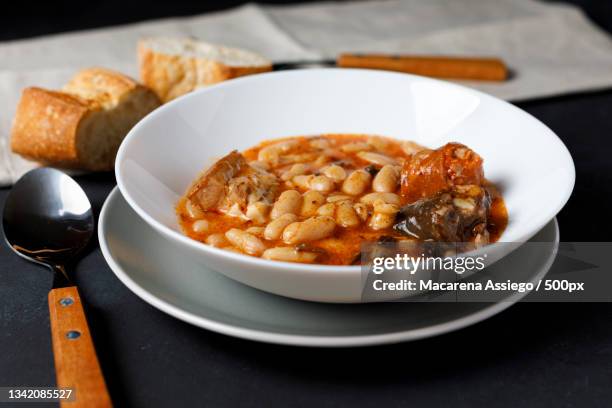 close-up of food in plate on table,madrid,spain - pinto bean stock pictures, royalty-free photos & images