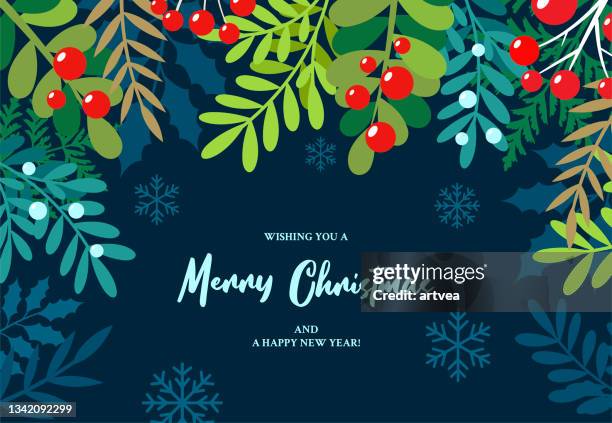 merry christmas background - garland decoration stock illustrations