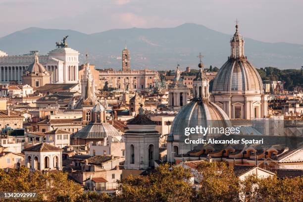 rome skyline on a sunny day, italy - rome stock pictures, royalty-free photos & images