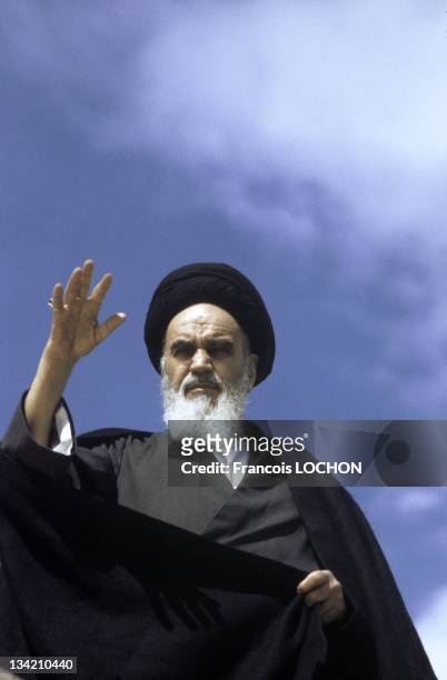 Files pictures of Iranian supreme leader Ayatollah Ruhollah Khomeini in January 24, 1984 in Iran.