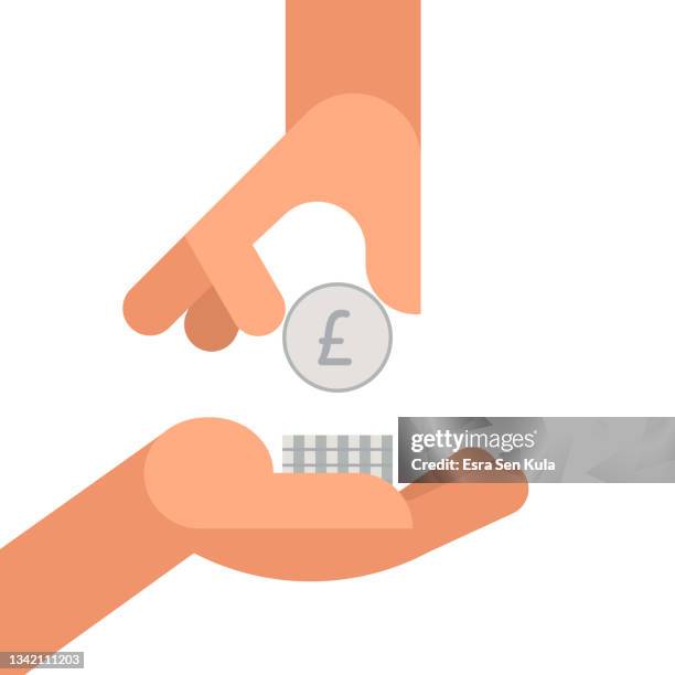 making a donation concept flat illustration - exchanging gift stock illustrations