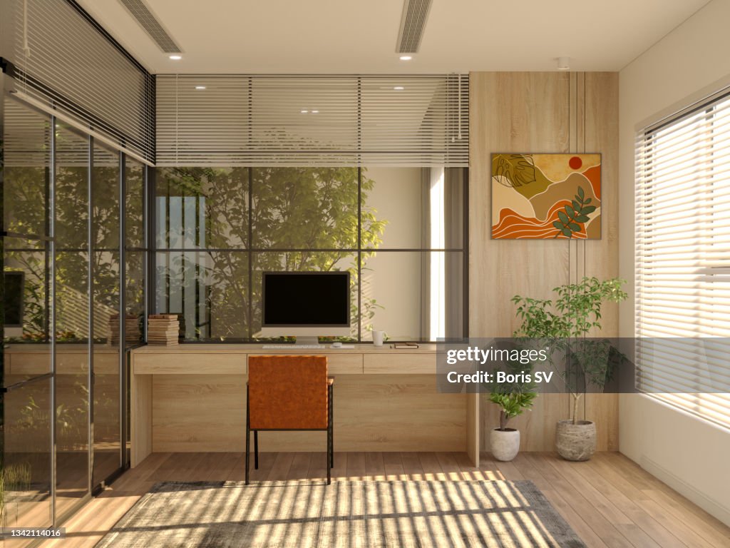 Home office with garden