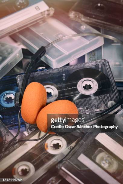 cassette audio tapes - personal stereo stock pictures, royalty-free photos & images