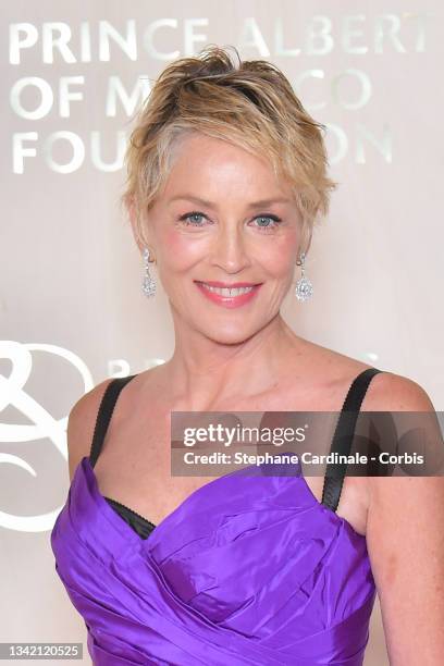 Sharon Stone attends the photocall during the 5th Monte-Carlo Gala For Planetary Health on September 23, 2021 in Monte-Carlo, Monaco.