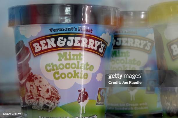 Ice cream is for sale in a Ben & Jerry's store on September 23, 2021 in Miami, Florida. The state of Florida is reported to be ready to restrict...