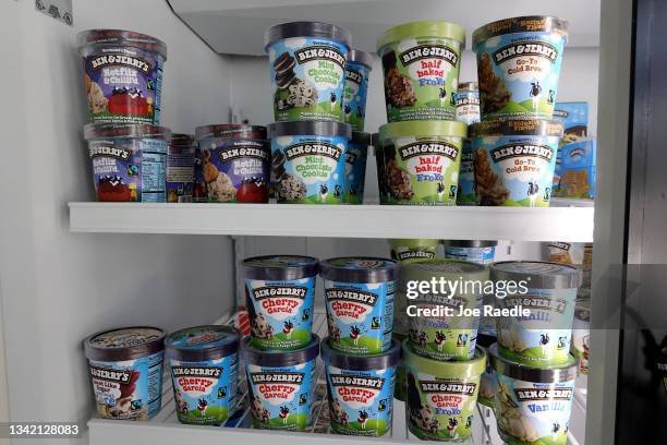 Ice cream is for sale in a Ben & Jerry's store on September 23, 2021 in Miami, Florida. The state of Florida is reported to be ready to restrict...